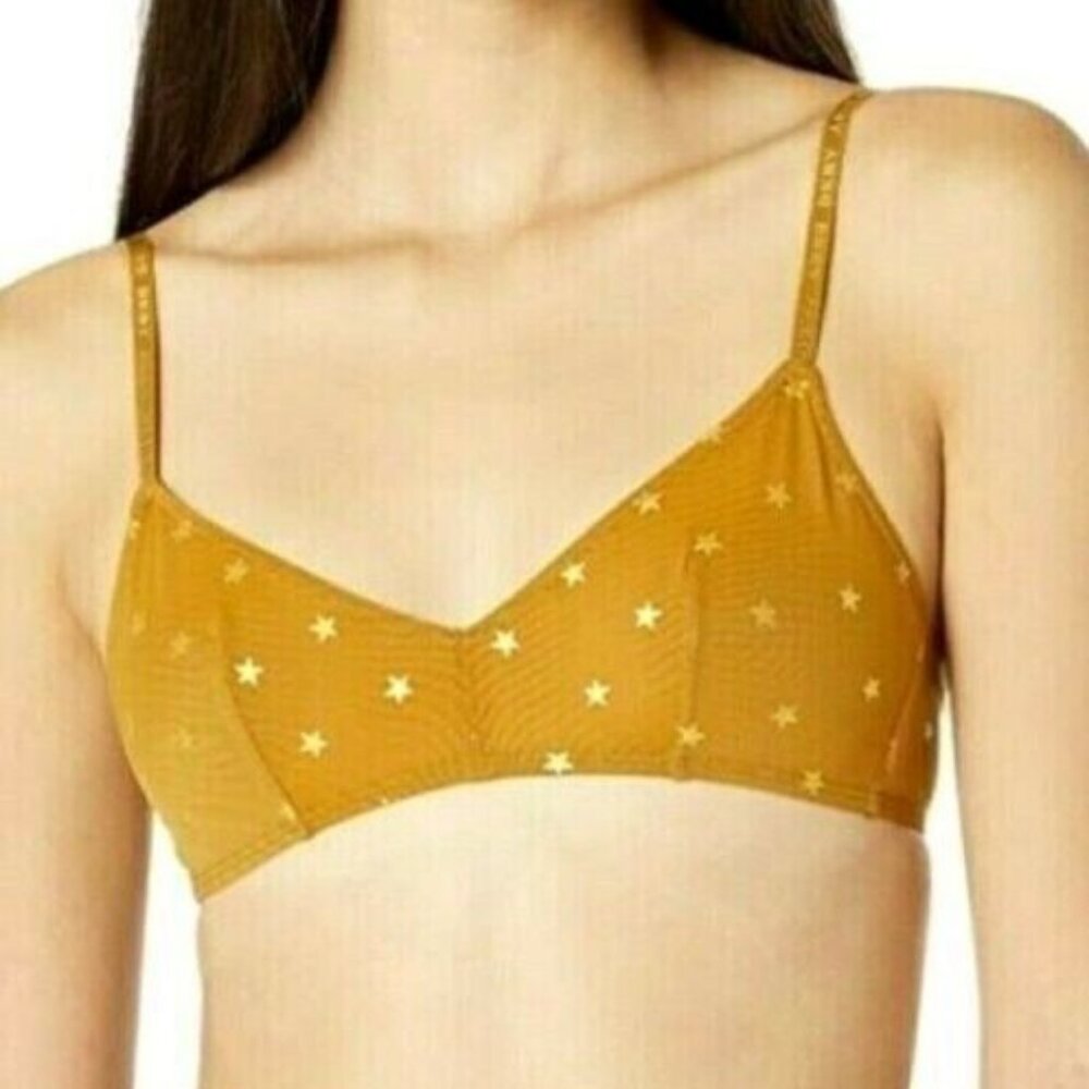 DKNY Intimates Mesh Wire Free Bralette Foil S NEW